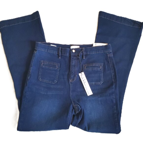 Nicole Miller NY Stretchy Nomad Super High Rise Flare Jeans Size 12 - Picture 1 of 3